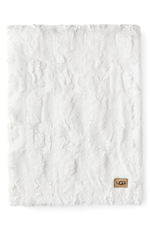 UGG(r) Olivia Faux Fur Throw Blanket in Snow at Nordstrom, Size 5Ft 0In X 7Ft 0In