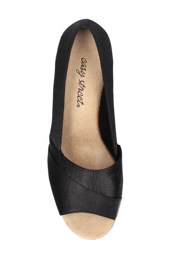 Shop Easy Street Jasper Espadrille Wedge Pump In Black Thai Silk