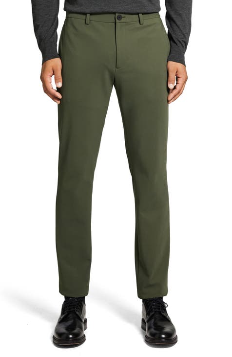 Stretch cotton trousers in Green: Luxury Italian Trousers