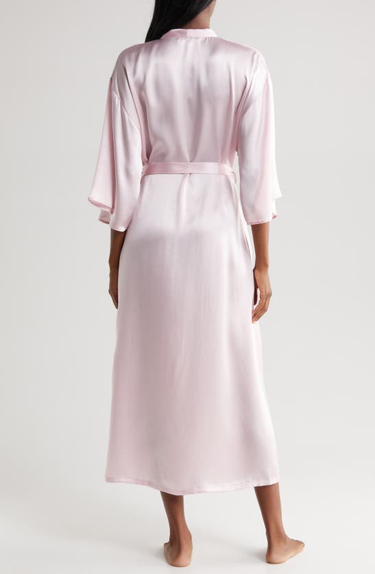 Shop Nordstrom Washable Silk Longline Robe In Pink Cake