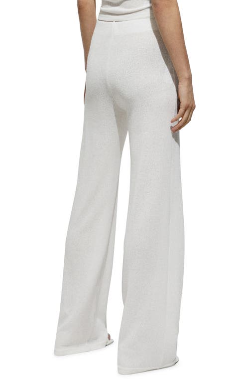 Shop Mango Knit Straight Leg Pants In White