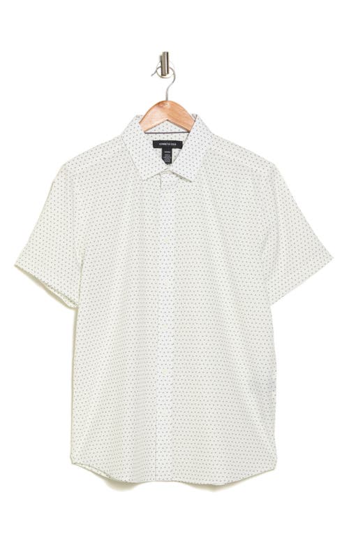 Shop Kenneth Cole Short Sleeve Sport Shirt In White/green