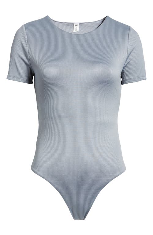 Shop Bp. Butter Short Sleeve Rib Bodysuit In Grey Weathervane