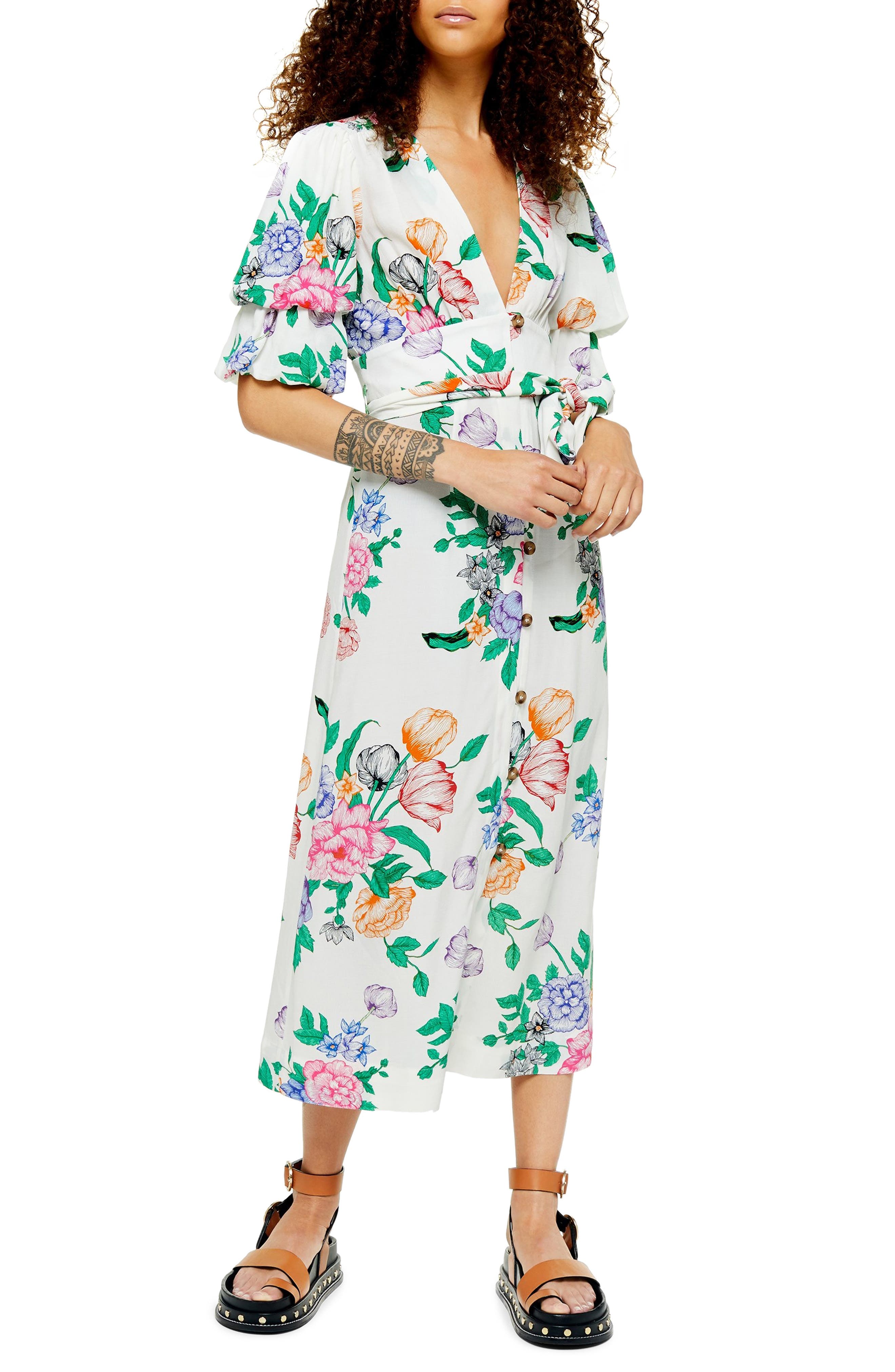 frieda floral midi dress