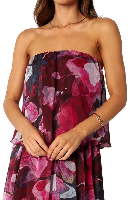PETAL AND PUP PETAL & PUP BLOOM STRAPLESS TIERED CHIFFON MAXI DRESS