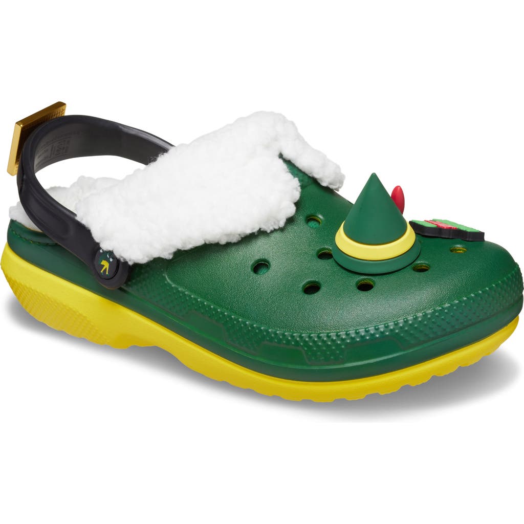 Crocs Elf® Lined Classic Clog In Green/lemon