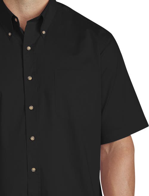 Shop Harbor Bay By Dxl Easy-care Solid Sport Shirt In Black