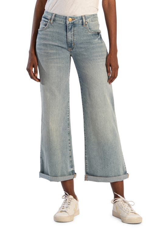 KUT from the Kloth Meg Cuffed Mid Rise Ankle Wide Leg Jeans Check at Nordstrom,