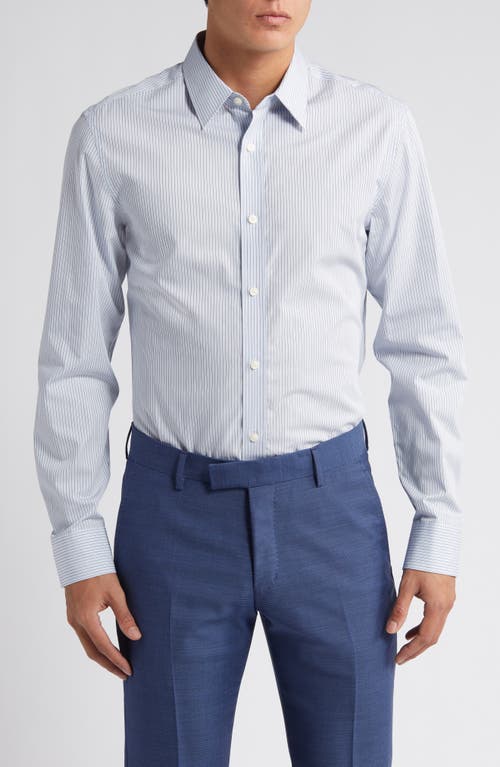 Tiger of Sweden Adley Slim Fit Pinstripe Cotton Dress Shirt at Nordstrom,