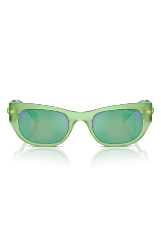 Shop Swarovski 51mm Pillow Sunglasses In Green