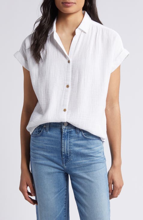 Dollie Short Sleeve Cotton Button-Up Shirt