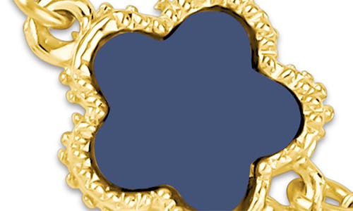 Jardin Clover Straight Line Bracelet In Navy/gold
