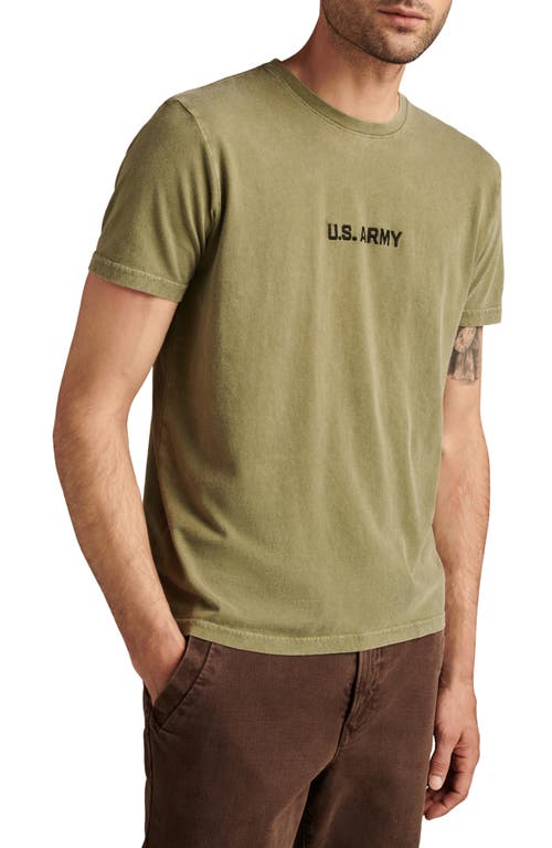 Lucky Brand Embroidered Army Logo T-shirt In Four Leaf Clover
