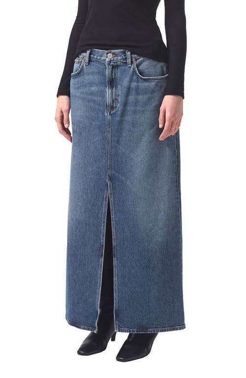 Agolde Leif Low-slung Denim Maxi Skirt In Swing
