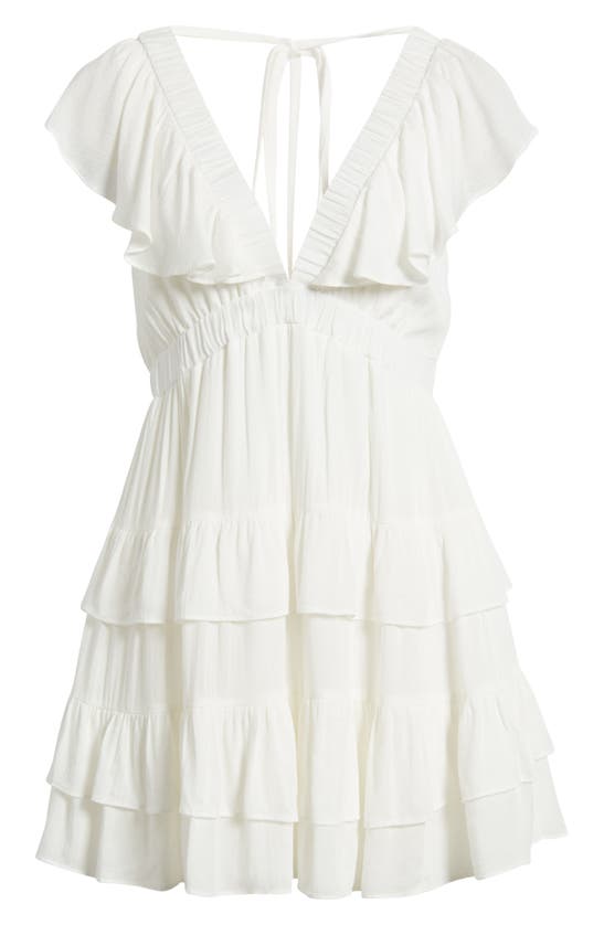 Shop Bp. Ruffle Trim Minidress In White Blanc