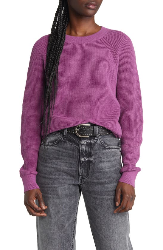 Treasure & Bond Thermal Knit Cotton Jumper In Purple Gem