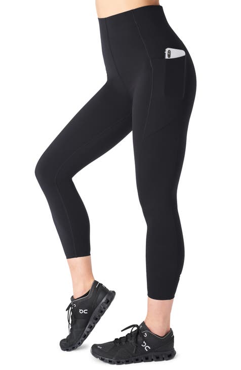 NEW Sweaty Betty [ XS ] Power Workout Crop Pocket Leggings in Black Camo  #T1204