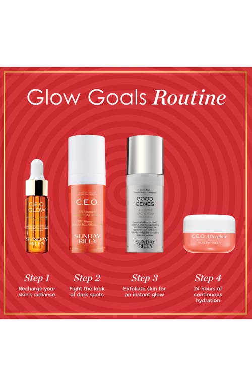 Shop Sunday Riley Glow Goals Skin Care Set $69 Value In Red