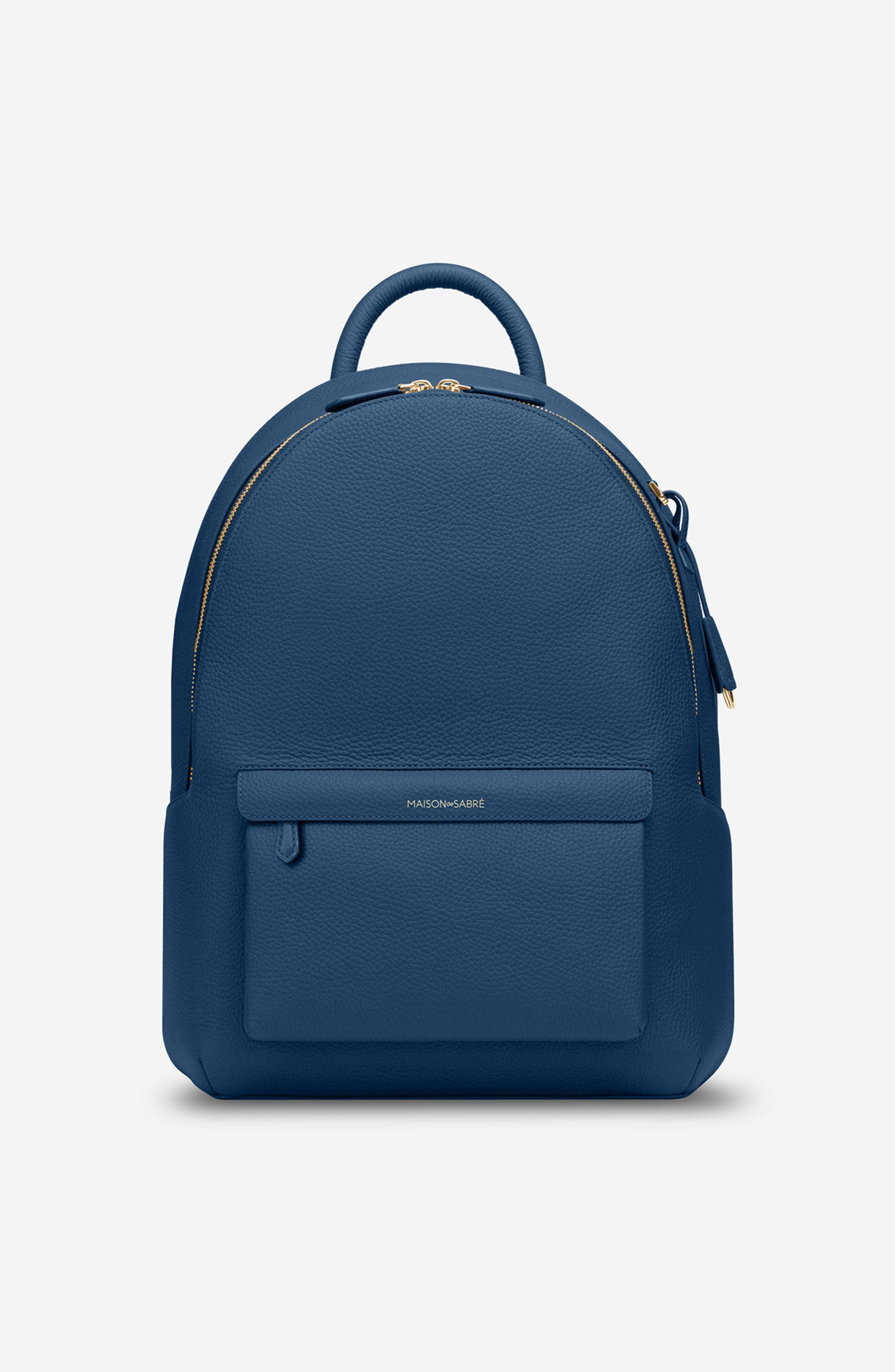 Maison De Sabre Zip Leather Backpack In Pacific Blue