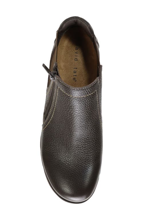 David Tate Popular Wedge Bootie In Brown Pebble Grain