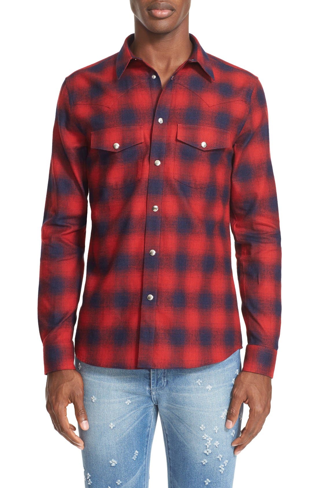 Givenchy Extra Trim Fit Plaid Flannel 