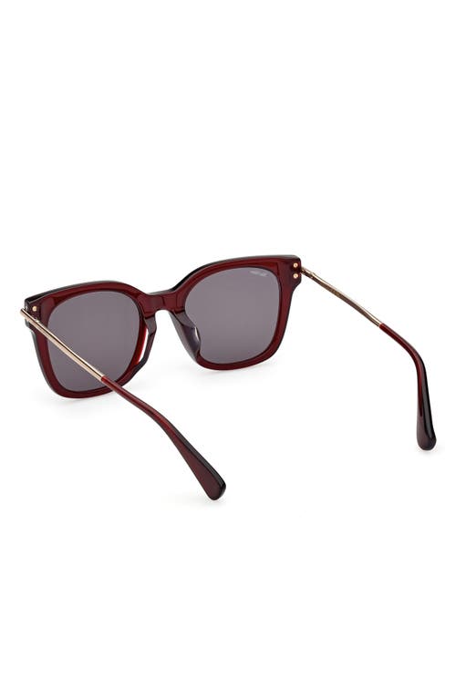 Shop Max Mara 53mm Square Sunglasses In Shiny Bordeaux/smoke