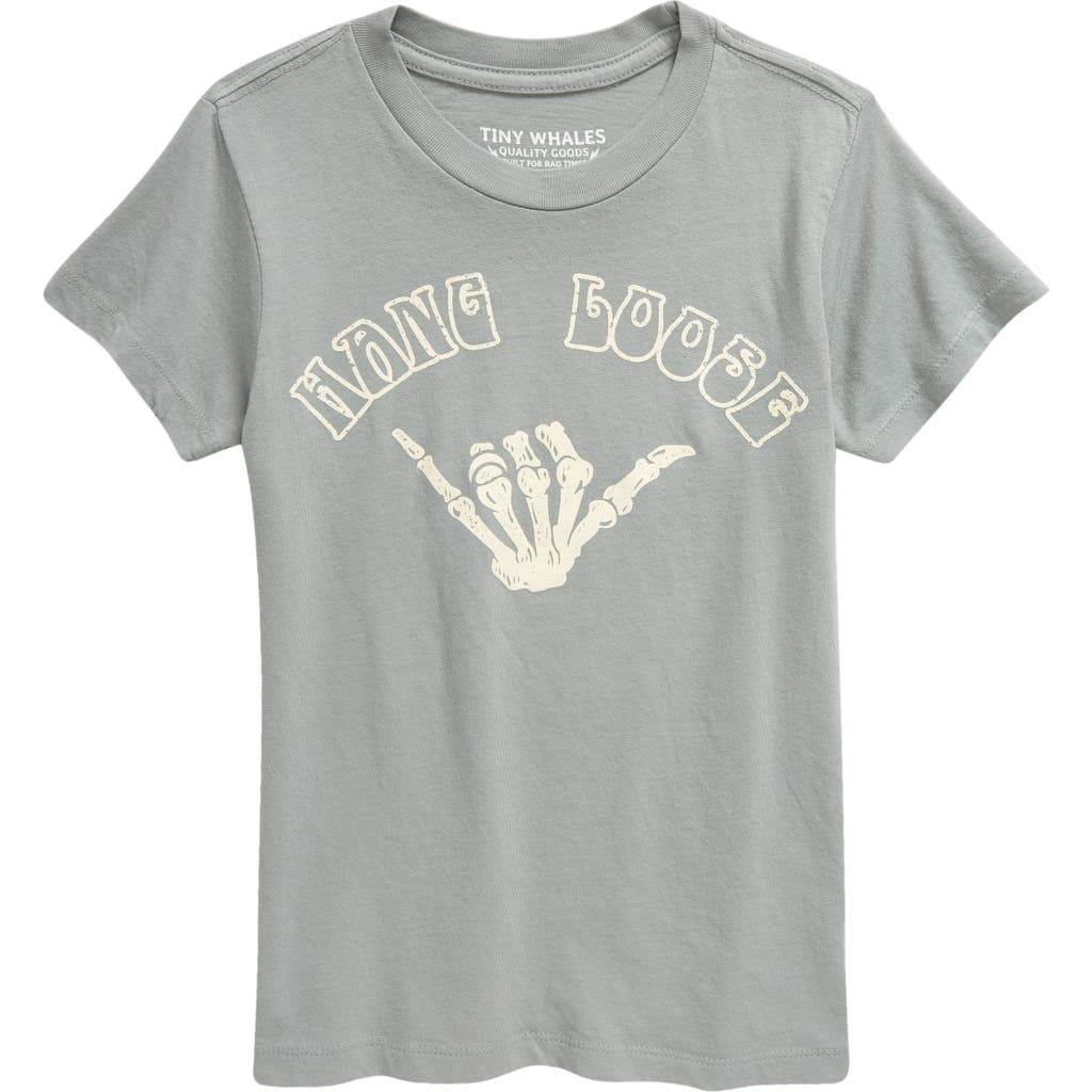 Tiny Whales Kids' Hang Loose Cotton Graphic T-Shirt in Slate 