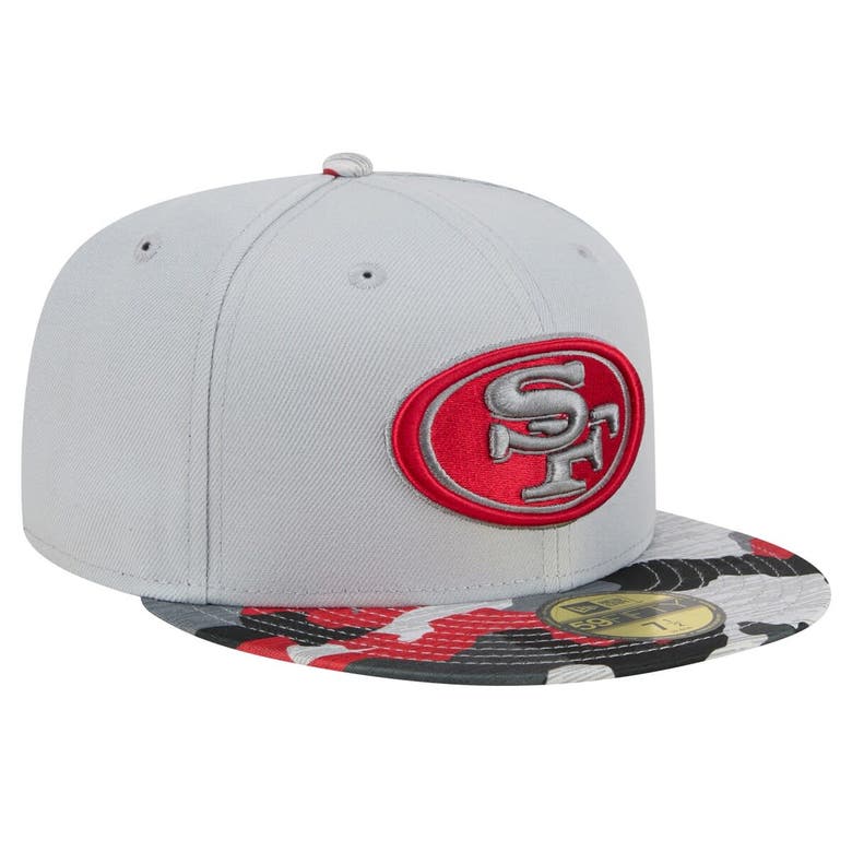 Shop New Era Gray San Francisco 49ers Active Camo 59fifty Fitted Hat