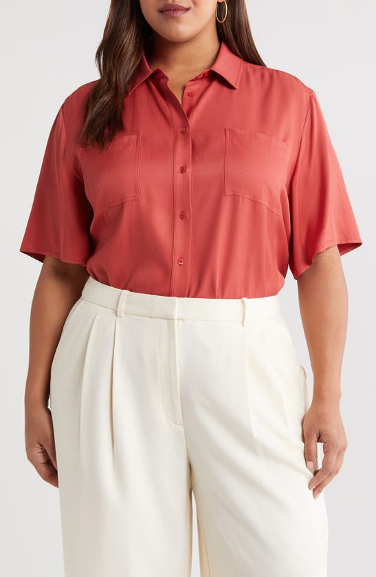 Shop Nordstrom Utility Shirt In Rust Spice