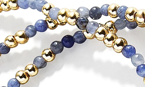 Baublebar Sadie Set Of 3 Semiprecious Bead Stretch Bracelets In Navy