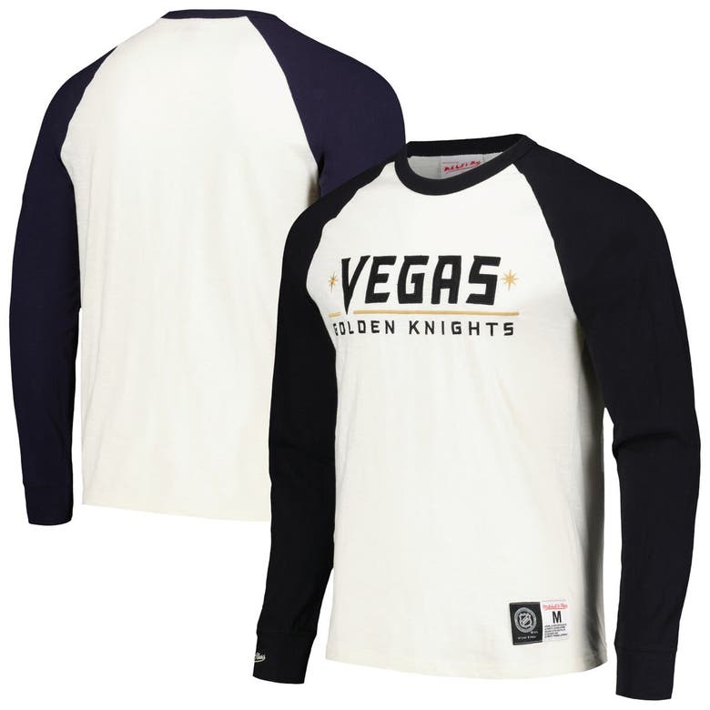 Shop Mitchell & Ness Cream Vegas Golden Knights Legendary Slub Vintage Raglan Long Sleeve T-shirt