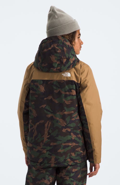 Shop The North Face Kids' Freedom Insulated Waterproof Hooded Jacket In Tnf Black Tnf Camo Small Print