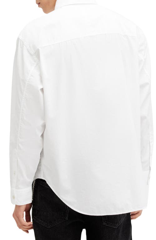 Shop Allsaints Sutta Solid Cotton Button-up Shirt In White