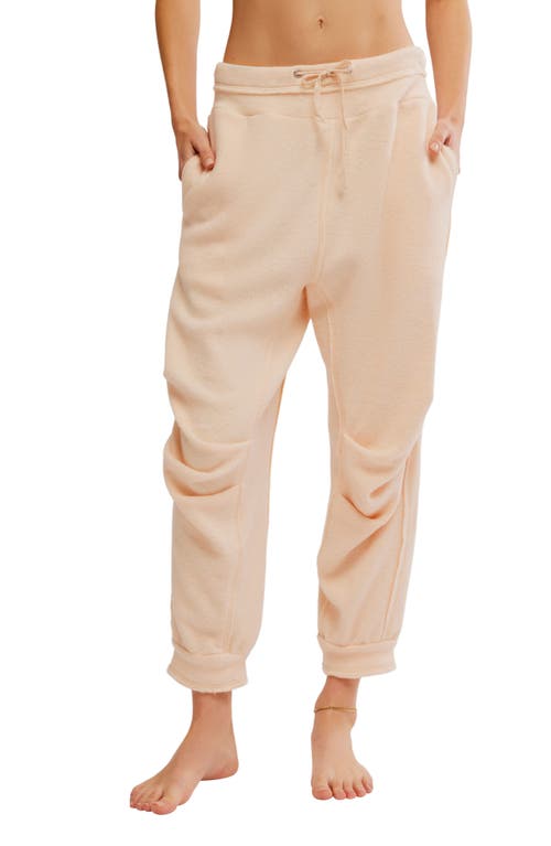 Shop Free People Day Off Fleece Joggers In Tender Peach