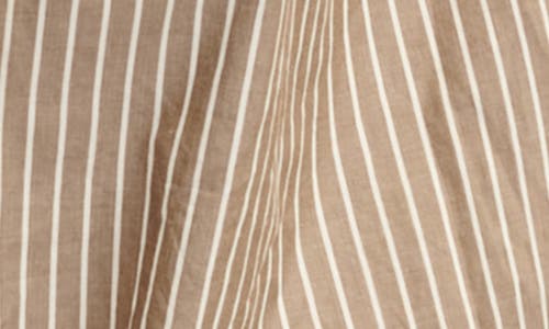 Shop Lucky Brand Stripe Strapless Bubble Hem Maxi Dress In Brown Stripe