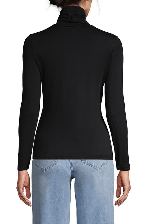 Lands' End Lightweight Jersey Skimming Long Sleeve Turtleneck In Black