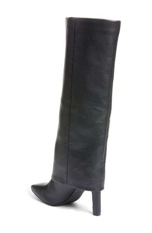Chinese Laundry Fave Foldover Shaft Pointed Toe Knee High Boot In Black