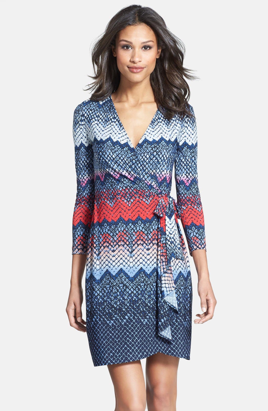BCBGMAXAZRIA Print Long Sleeve Jersey Wrap Dress Nordstrom