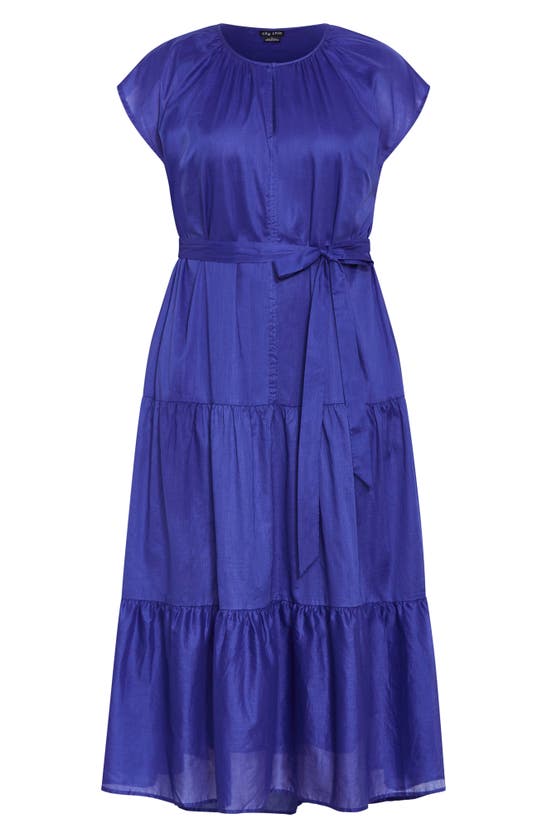 City Chic Kasbah Tiered Cotton Maxi Dress In Royal