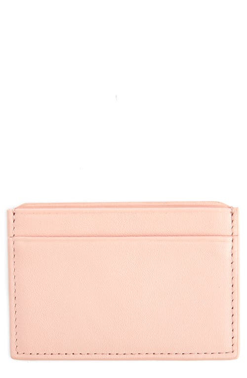 ROYCE New York RFID Leather Card Case in Light Pink- Deboss