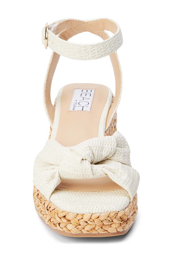 Shop Beach By Matisse Ibiza Ankle Strap Platform Wedge Sandal In Ivory