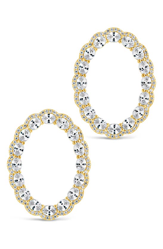 Sterling Forever Rosario Cz Front Hoop Earrings In Gold