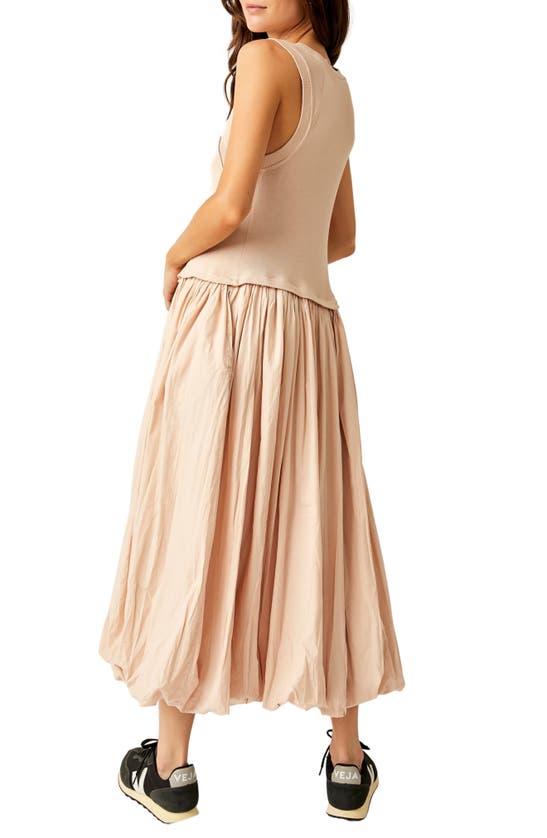 Shop Free People Calla Lilly Mixed Media Cotton Dress In Sandstone