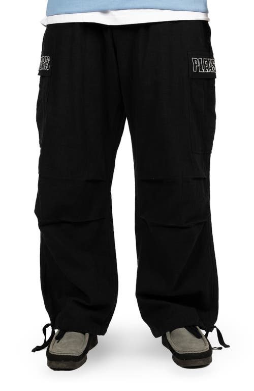 Visitor Wide Leg Cargo Pants in Black