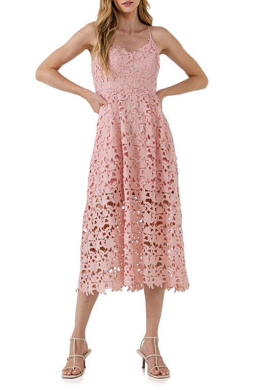 Endless Rose Lace Spaghetti Strap Midi Dress at Nordstrom,