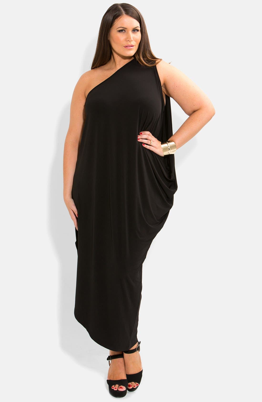 City Chic OneShoulder Draped Jersey Maxi Dress (Plus Size) Nordstrom
