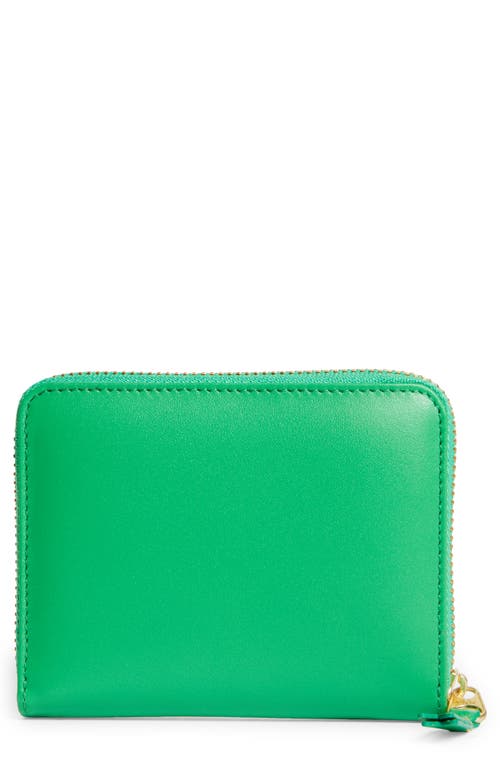 Classic Leather Zip Accordion Wallet in Green