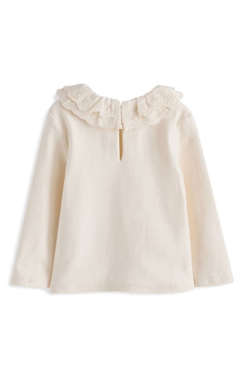 Next Kids' Eyelet Collar Cotton Top In Ivory