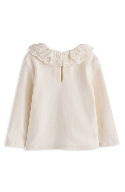 Shop Next Kids' Eyelet Collar Cotton Top In Ivory