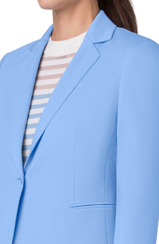 Akris Punto One-button Double Face Wool Blazer In Sky